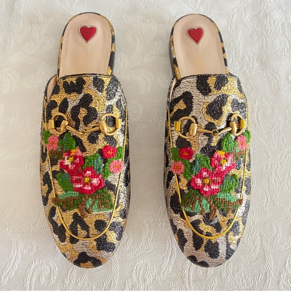 Gucci princetown leopard hot sale